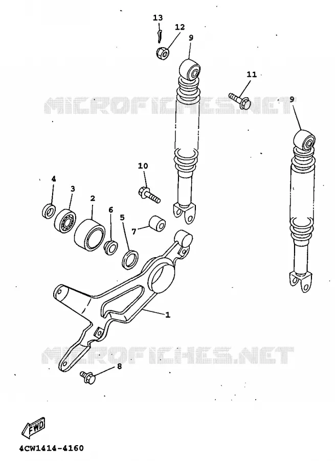 REAR SHOCK ABSORBER / SWINGARM Yamaha SCOOTER 125 1998 XC  XC125