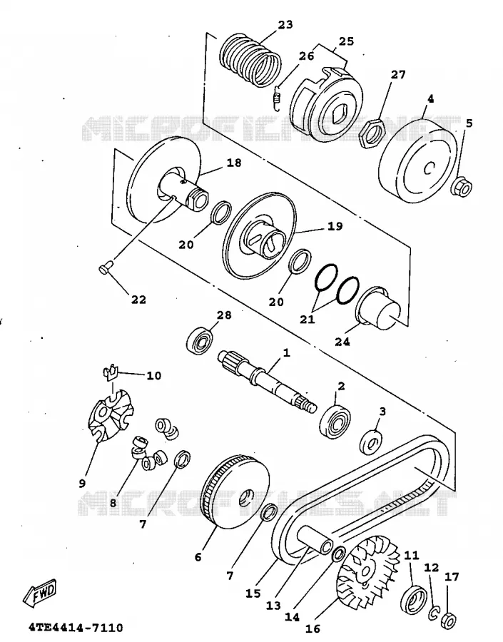 STARTER CLUTCH Yamaha SCOOTER 125 1998 XC  XC125
