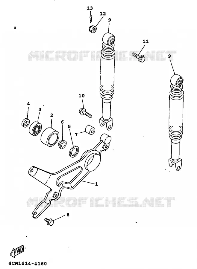 SWINGARM / SHOCK ABSORBER Yamaha SCOOTER 125 1999 XC  XC125