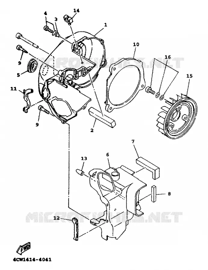 AIR SHROUD & FAN Yamaha SCOOTER 125 2000 FLAME  XC125