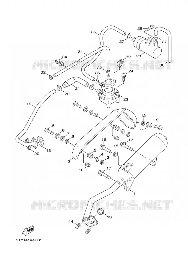 EXHAUST Yamaha SCOOTER 125 2004 CYGNUS  XC125