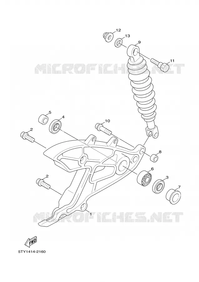 SWINGARM / SHOCK ABSORBER Yamaha SCOOTER 125 2004 CYGNUS  XC125