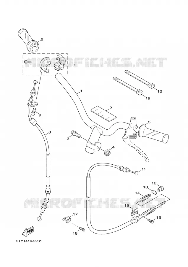 HANDLEBAR & CABLES Yamaha SCOOTER 125 2004 CYGNUS  XC125