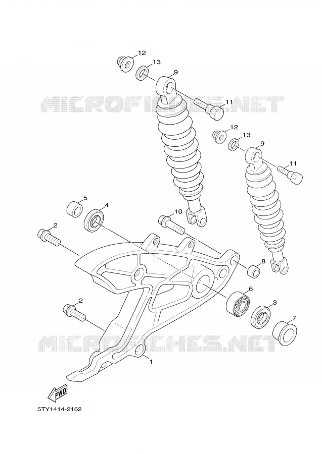 SWINGARM / SHOCK ABSORBER Yamaha SCOOTER 125 2005 CYGNUS  XC125