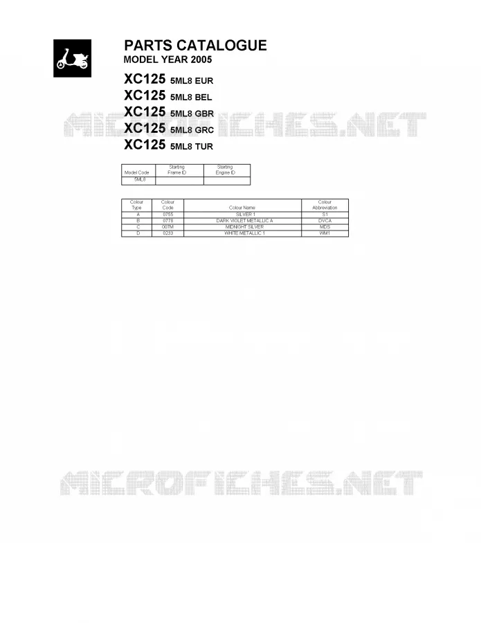 Catalogue for Yamaha CYGNUS 2005 - Yamaha