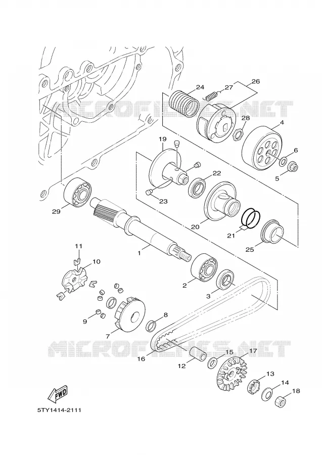 STARTER CLUTCH Yamaha SCOOTER 125 2007 CYGNUS  XC125