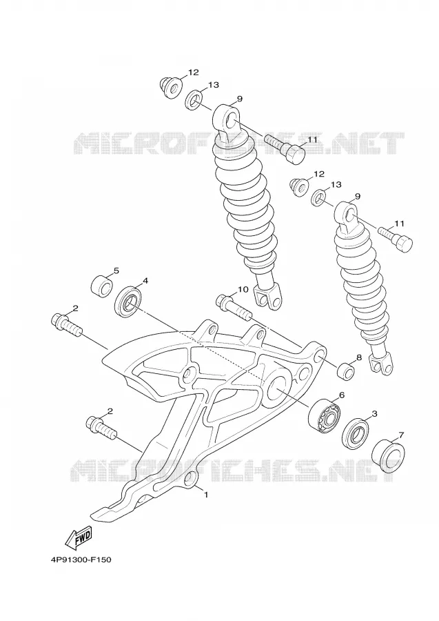 SWINGARM / SHOCK ABSORBER Yamaha SCOOTER 125 2008 CYGNUS  XC125