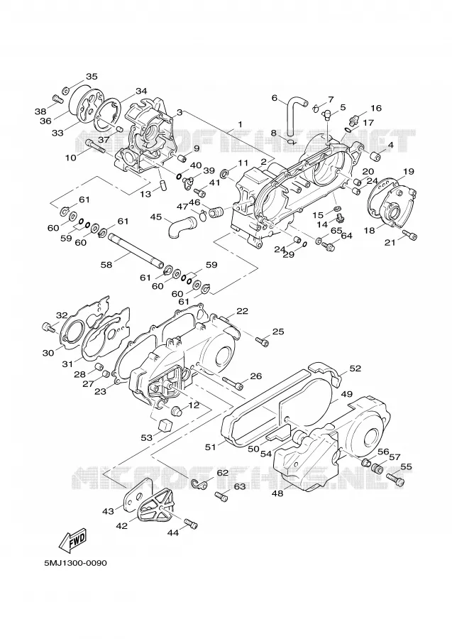 CRANKCASE Yamaha SCOOTER 125 2001 CYGNUS  XC125F