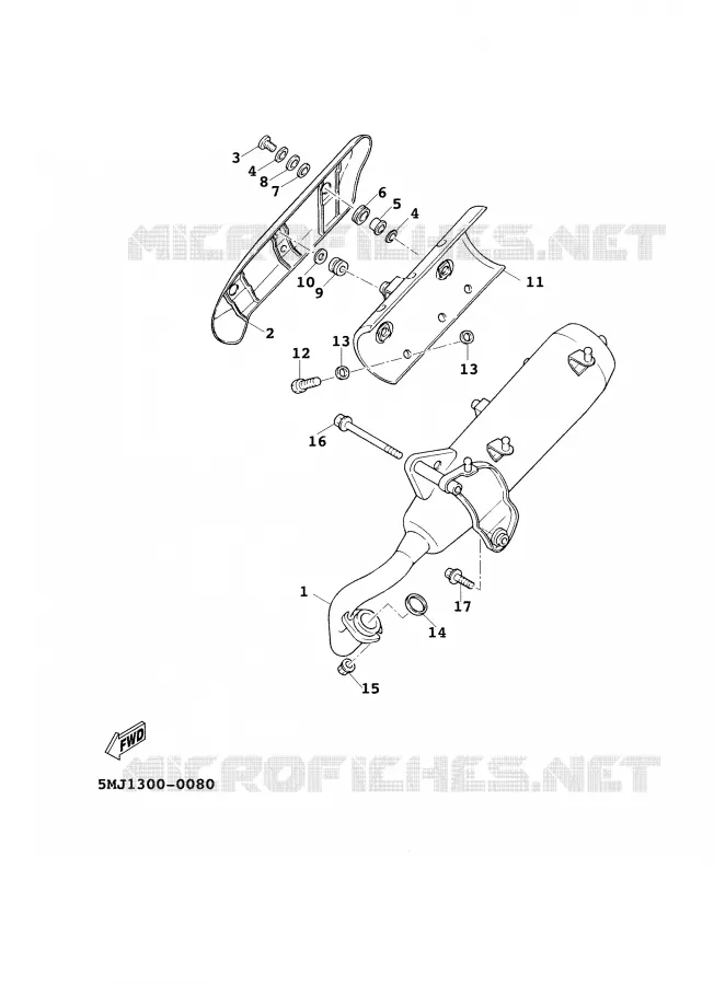 EXHAUST Yamaha SCOOTER 125 2001 CYGNUS  XC125F