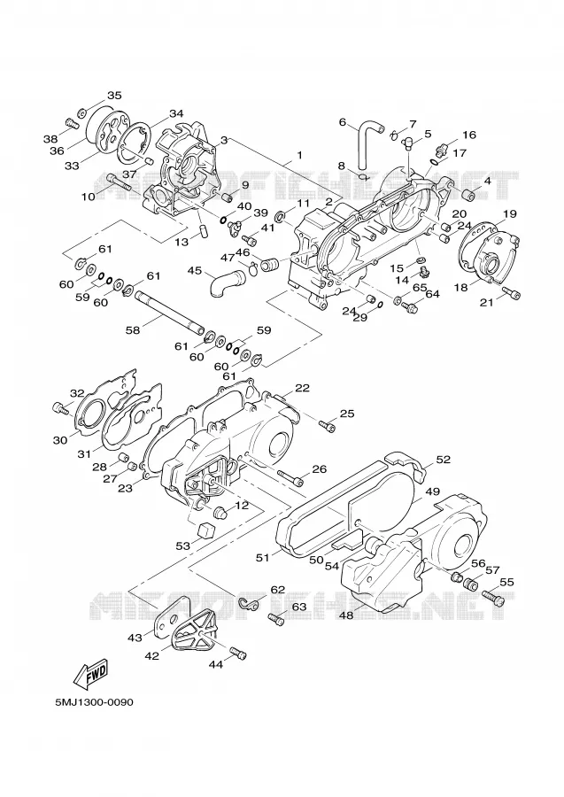 CRANKCASE Yamaha SCOOTER 125 2001 CYGNUS  XC125F