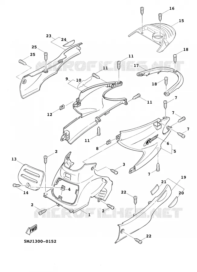 SIDE COVER Yamaha SCOOTER 125 2001 CYGNUS  XC125F