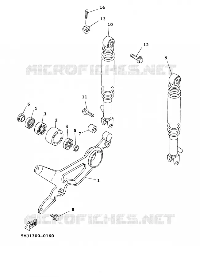 SWINGARM / SHOCK ABSORBER Yamaha SCOOTER 125 2001 CYGNUS  XC125F