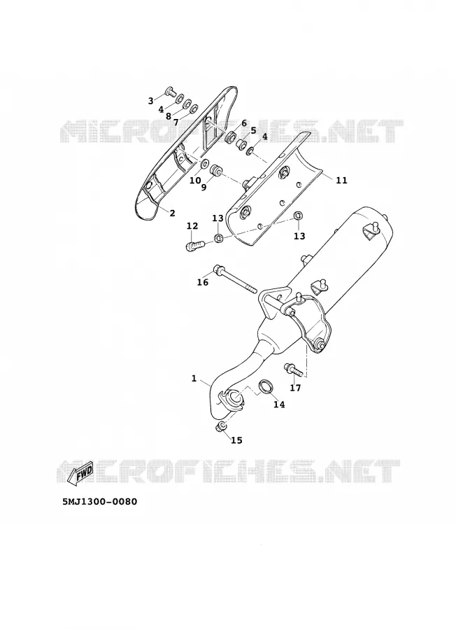 EXHAUST Yamaha SCOOTER 125 2001 CYGNUS  XC125F