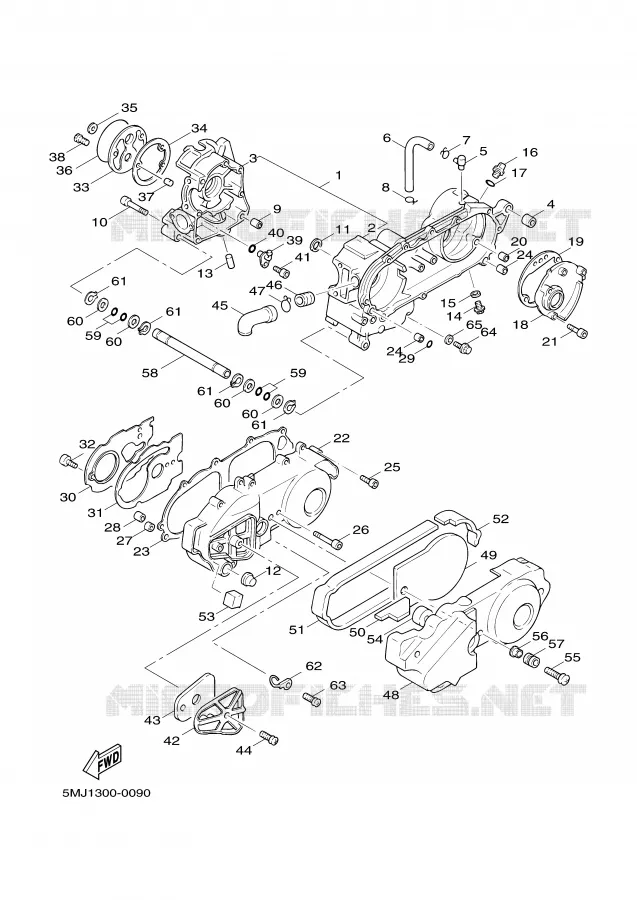 CRANKCASE Yamaha SCOOTER 125 2001 CYGNUS  XC125F