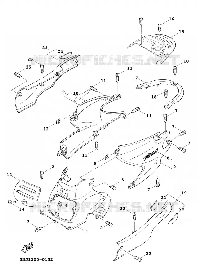 SIDE COVER Yamaha SCOOTER 125 2000 CYGNUS  XC125FC