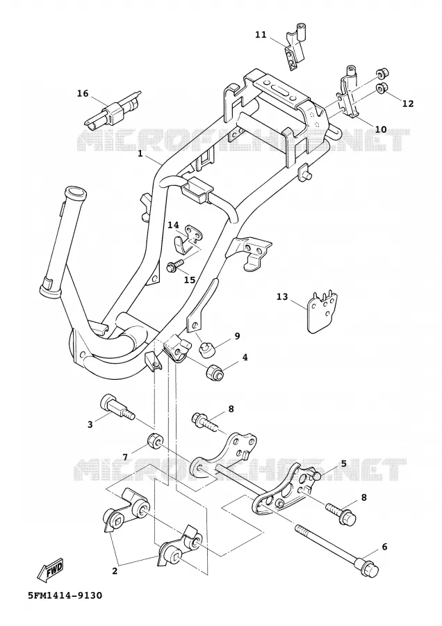 FRAME Yamaha SCOOTER 125 2000 CYGNUS  XC125FD
