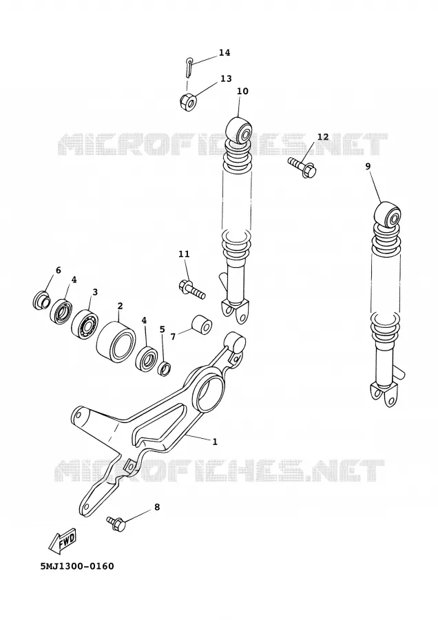 SWINGARM / SHOCK ABSORBER Yamaha SCOOTER 125 2000 CYGNUS  XC125FI