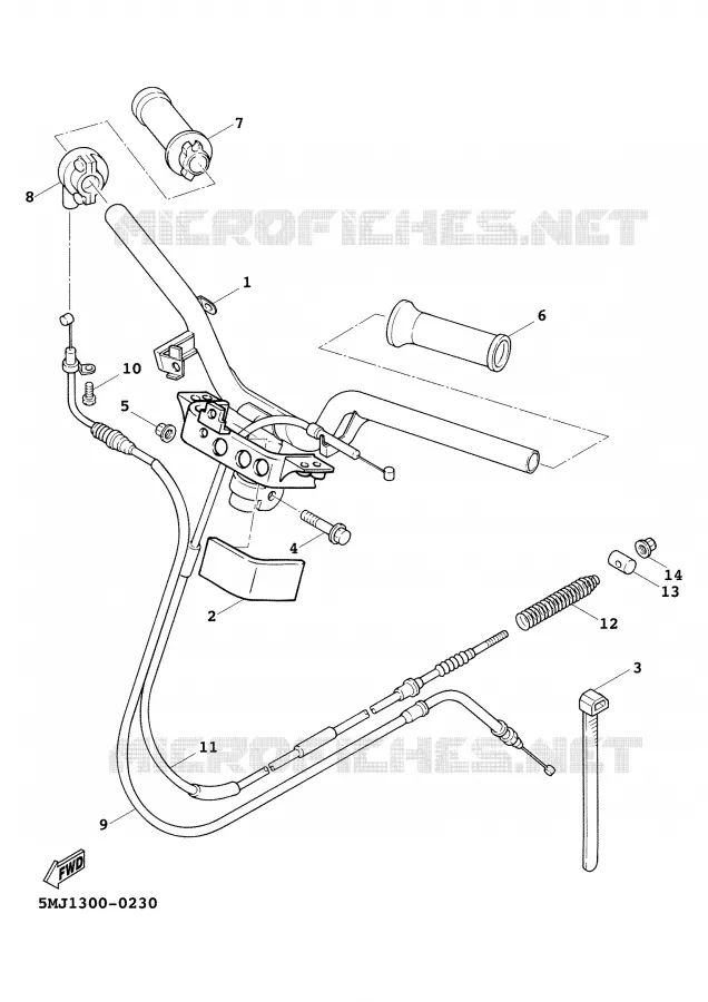 HANDLEBAR & CABLES Yamaha SCOOTER 125 2000 CYGNUS  XC125FI