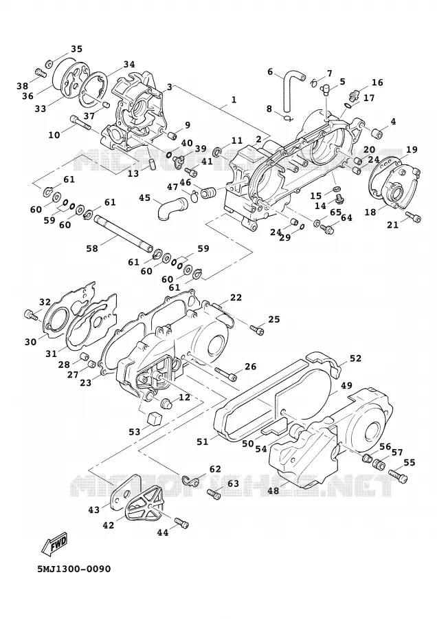 CRANKCASE Yamaha SCOOTER 125 2000 CYGNUS  XC125FI