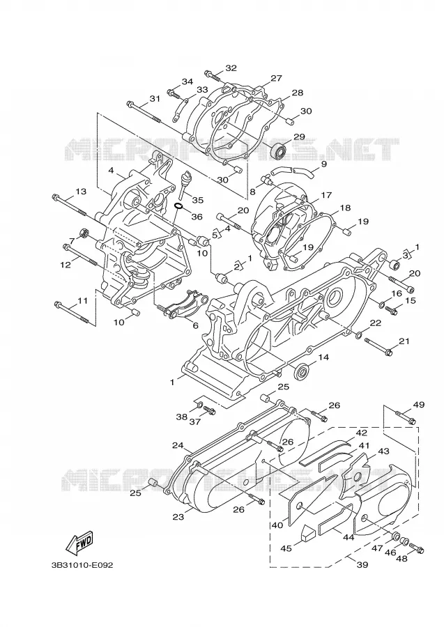 CRANKCASE Yamaha SCOOTER 50 2007 GIGGLE  XF50