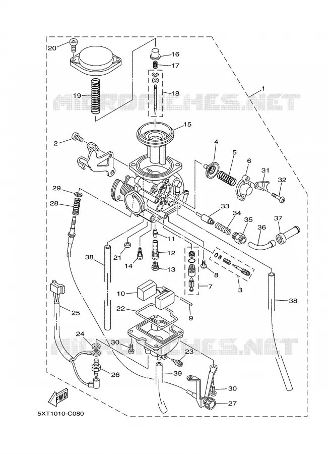 CARBURETOR Yamaha MOTO 250 2005 TRICKER  XG250