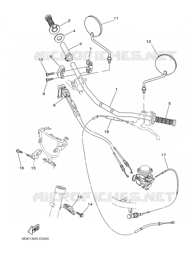 HANDLEBAR & CABLES Yamaha MOTO 250 2005 TRICKER  XG250