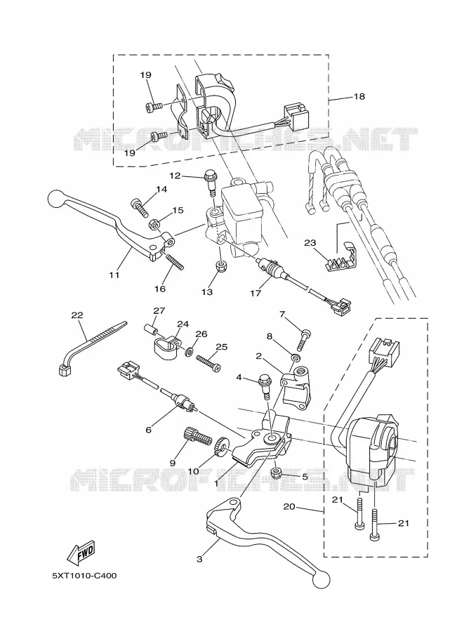 HANDLE SWITCH / LEVER Yamaha MOTO 250 2005 TRICKER  XG250
