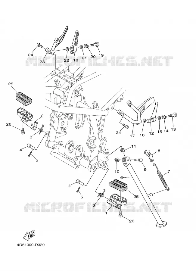 STAND / FOOTREST Yamaha MOTO 250 2005 TRICKER  XG250