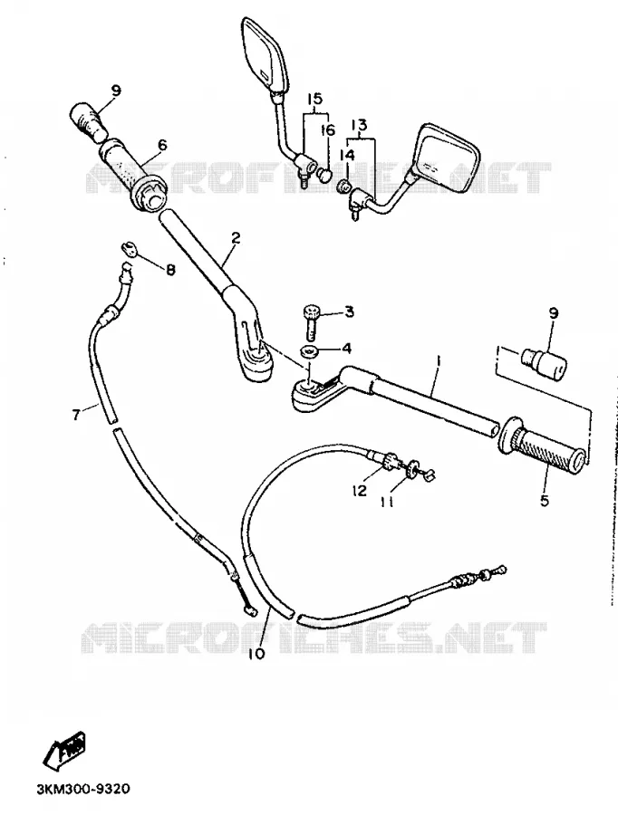 HANDLEBAR & CABLES Yamaha MOTO 600 1990 XJ  XJ600