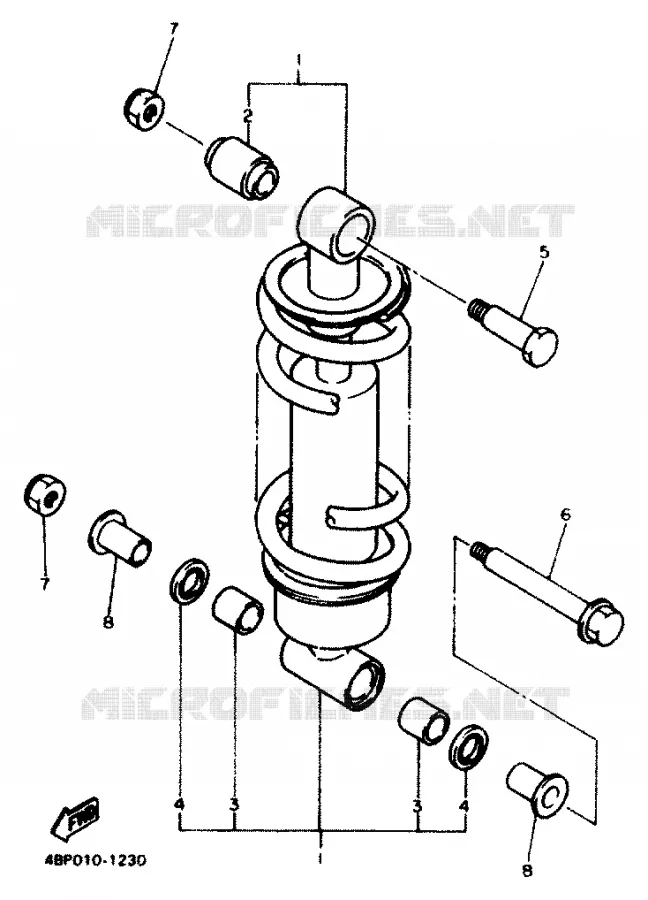 REAR SHOCK ABSORBER Yamaha MOTO 600 1994 XJN  XJ600N