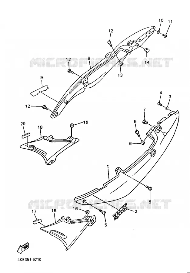 SIDE COVER Yamaha MOTO 600 1996 XJN  XJ600N