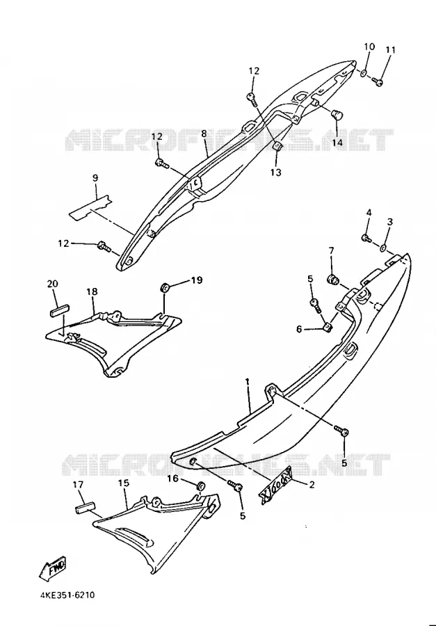 SIDE COVER Yamaha MOTO 600 1998 XJN  XJ600N