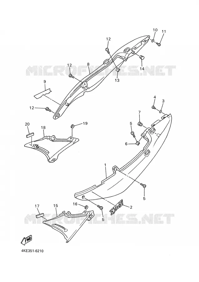 SIDE COVER Yamaha MOTO 600 2002 XJN  XJ600N