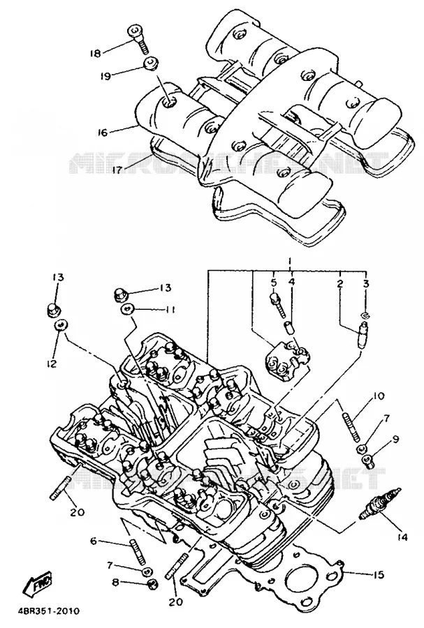 CYLINDER HEAD  Yamaha MOTO 600 1992 XJS DIVERSION  XJ600S