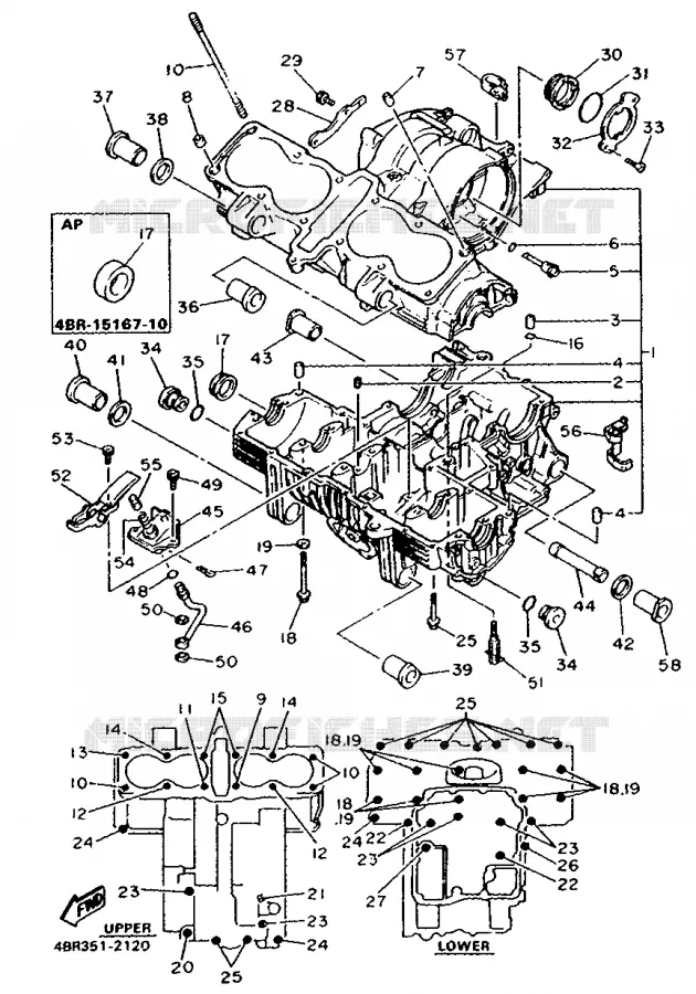 CRANKCASE Yamaha MOTO 600 1992 XJS DIVERSION  XJ600S