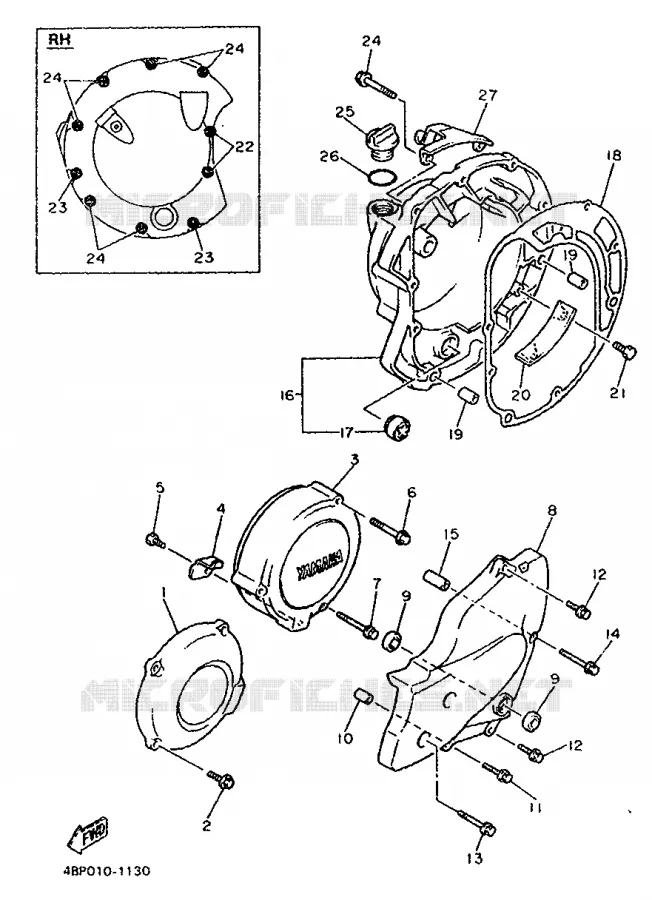 COVER - ENGINE 1 Yamaha MOTO 600 1992 XJS DIVERSION  XJ600S