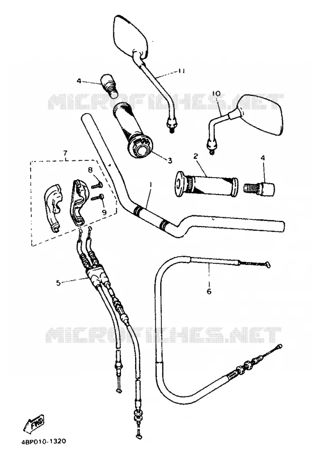 HANDLEBAR & CABLES Yamaha MOTO 600 1992 XJS DIVERSION  XJ600S