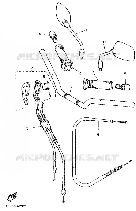 HANDLEBAR & CABLES Yamaha MOTO 600 1992 XJS DIVERSION  XJ600S