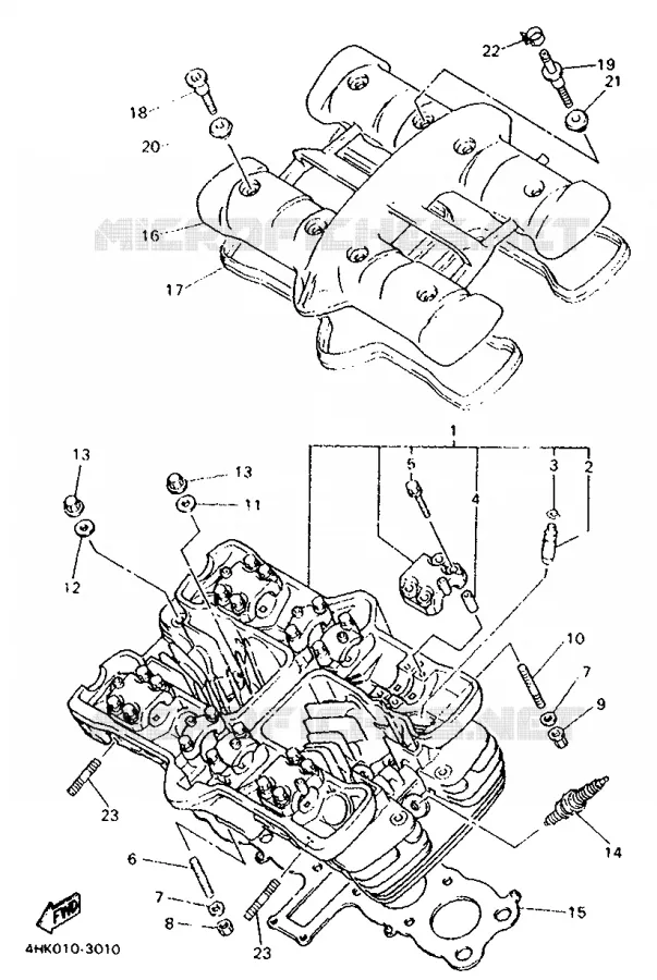 CYLINDER HEAD  Yamaha MOTO 600 1993 XJS DIVERSION  XJ600S