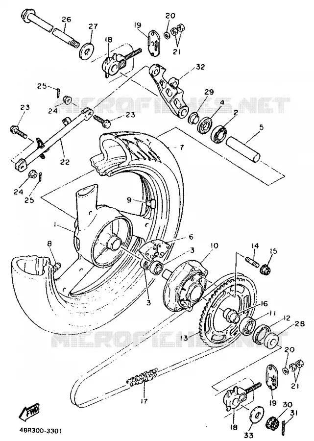 REAR WHEEL Yamaha MOTO 600 1993 XJS DIVERSION  XJ600S