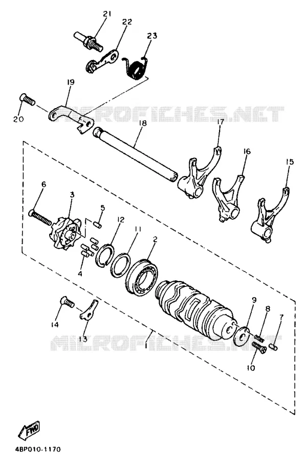 GEAR SHIFT SELECTOR DRUM / FORKS Yamaha MOTO 600 1993 XJS DIVERSION  XJ600S