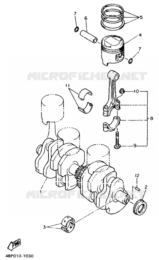 CRANKSHAFT / PISTON Yamaha MOTO 600 1994 XJS DIVERSION  XJ600S