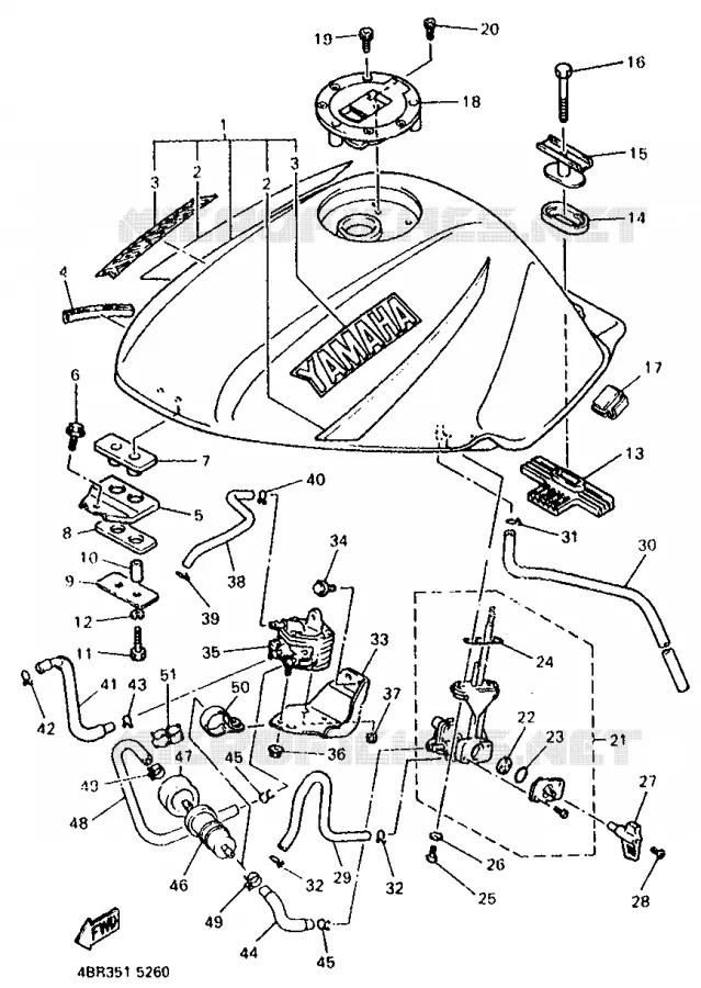 FUEL TANK Yamaha MOTO 600 1995 XJS DIVERSION  XJ600S