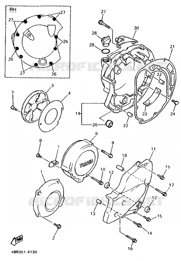 COVER - ENGINE 1 Yamaha MOTO 600 1995 XJS DIVERSION  XJ600S