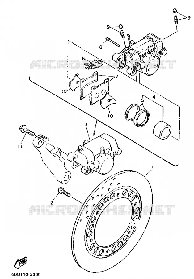 REAR BRAKE CALIPER Yamaha MOTO 600 1995 XJS DIVERSION  XJ600S