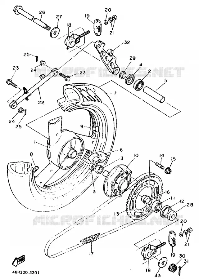 REAR WHEEL Yamaha MOTO 600 1995 XJS DIVERSION  XJ600S