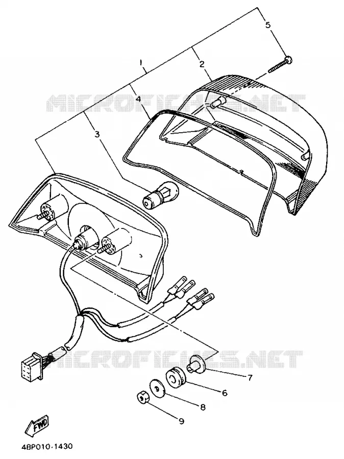 TAIL LIGHT Yamaha MOTO 600 1995 XJS DIVERSION  XJ600S
