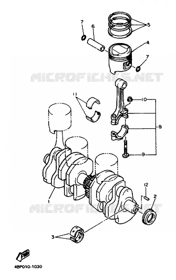 CRANKSHAFT / PISTON Yamaha MOTO 600 1996 XJS DIVERSION  XJ600S