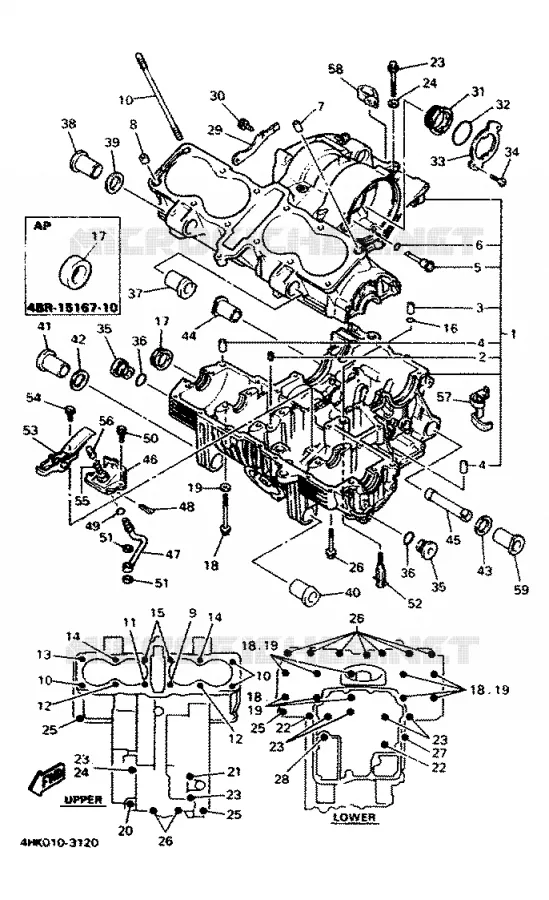 CRANKCASE Yamaha MOTO 600 1996 XJS DIVERSION  XJ600S