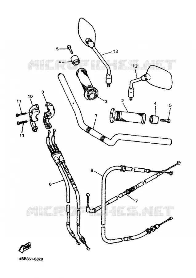 HANDLEBAR & CABLES Yamaha MOTO 600 1996 XJS DIVERSION  XJ600S